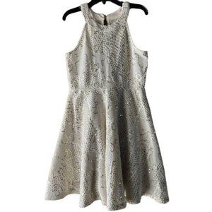 r Wish 4 U Creme Halter Party Skate Swing Sequin Embroidered Dress Girls Size 8